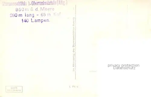 AK / Ansichtskarte Obermeiselstein_Oberstdorf Drachenloch Sturmannshoehle Obermeiselstein