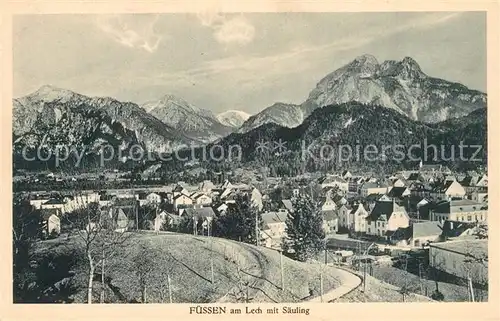 AK / Ansichtskarte Fuessen_Allgaeu Saeuling Panorama Fuessen Allgaeu