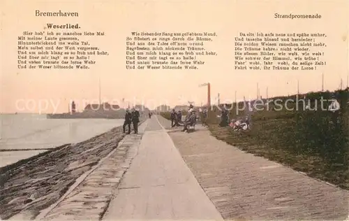 AK / Ansichtskarte Bremerhaven Strandpromenade Weserlied Bremerhaven