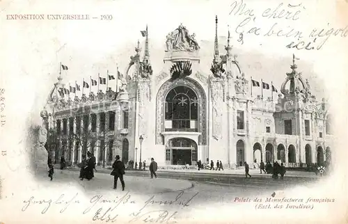 AK / Ansichtskarte Paris Expositon Universelle 1900 Palais des Manufactures francaises Paris