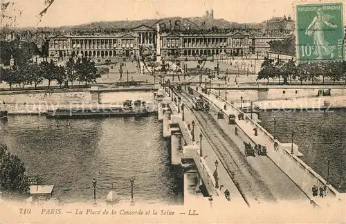 AK / Ansichtskarte Paris Place de la Concorde et la Seine Pont Paris
