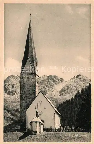 AK / Ansichtskarte Mittelberg_Kleinwalsertal Kirche Mittelberg_Kleinwalsertal