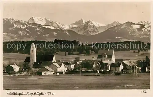 AK / Ansichtskarte Unterthingau Edelsberg Geishorn Hochvogel Ponten Ortspanorama Unterthingau