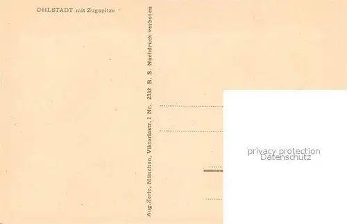 AK / Ansichtskarte Ohlstadt Ortspanorama Zugspitze Kirche Ohlstadt