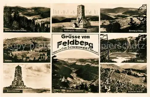 AK / Ansichtskarte Feldberg_Schwarzwald Baerental Titisee Feldsee Wiesental Bismarckdenkmal  Feldberg Schwarzwald