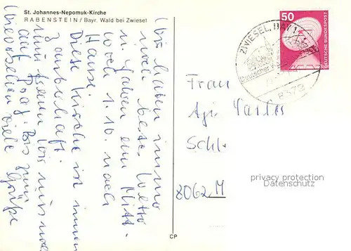 AK / Ansichtskarte Rabenstein_Zwiesel St Johannes Nepomuk Kirche Rabenstein_Zwiesel
