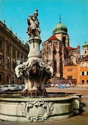 AK / Ansichtskarte Passau Brunnen Domplatz Passau