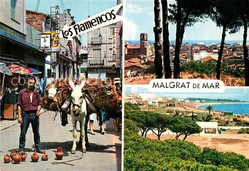 AK / Ansichtskarte Malgrat_de_Mar Innenstadt Muli Lasttier Stadtpanorama Strand Malgrat_de_Mar