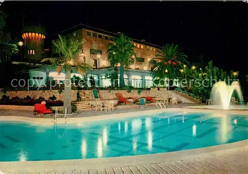 AK / Ansichtskarte Palma_de_Mallorca Hotel San Vida vista nocturna de la piscina y Hotel Palma_de_Mallorca
