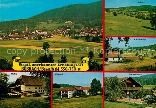 AK / Ansichtskarte Boebrach Panorama Erholungsort Bayerischer Wald Muehle Weghof Bauernhaus Katzenbach Asbach Boebrach