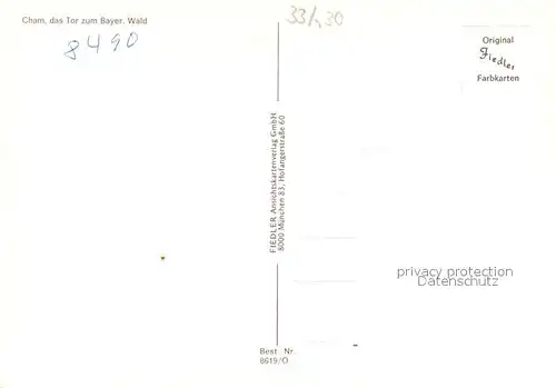 AK / Ansichtskarte Cham_Oberpfalz Stadtpanorama Tor zum Bayerischen Wald Cham Oberpfalz