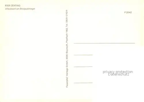 AK / Ansichtskarte Zenting Urlaubsort am Brotjacklriegel Landschaftspanorama Bayerischer Wald Zenting