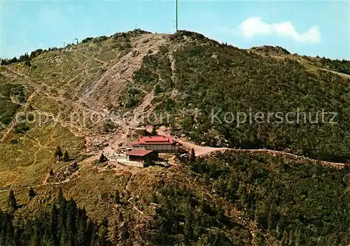 AK / Ansichtskarte Grosser_Arber Schutzhaus und Bergstation Naturpark Bayerischer Wald Fliegeraufnahme Grosser Arber