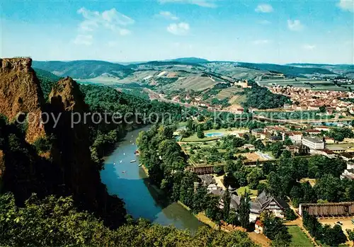 AK / Ansichtskarte Bad_Muenster_Stein_Ebernburg Rheingrafenstein mit Nahe und Ebernburg Bad_Muenster