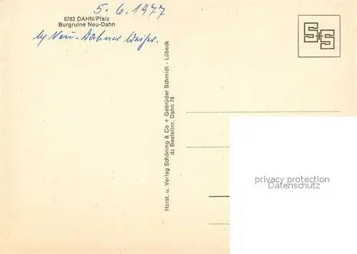 AK / Ansichtskarte Dahn Burgruine Neu Dahn Dahn