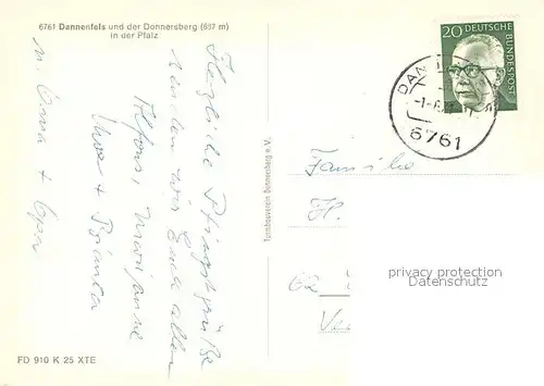 AK / Ansichtskarte Dannenfels Donnersberg Aussichtsturm Moltkefelsen Adlerbogen Sender Kirche Fliegeraufnahme Dannenfels