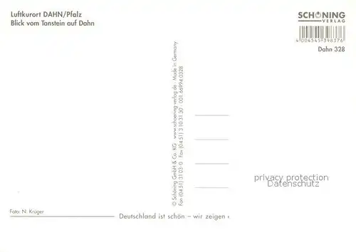 AK / Ansichtskarte Dahn Felsenland Blick vom Tanstein auf die Stadt Dahn