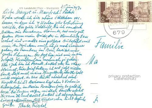 AK / Ansichtskarte Landstuhl Marktplatz Brunnen Landstuhl