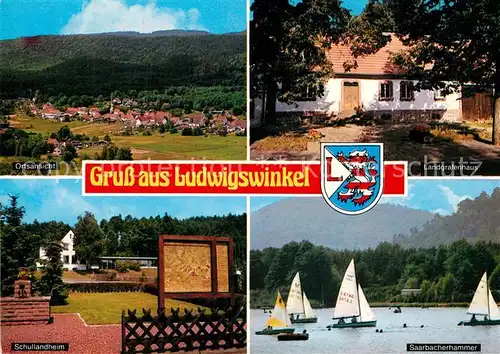 AK / Ansichtskarte Ludwigswinkel Panorama Landgrafenhaus Saarbacherhammer See Segeln Schullandheim Ludwigswinkel