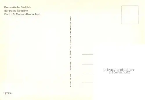 AK / Ansichtskarte Dahn Burgruine Neudahn Dahn