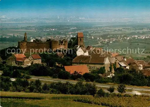 AK / Ansichtskarte Neuleiningen Stadtbild mit Burgruine Blick ins Tal Neuleiningen