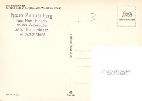 AK / Ansichtskarte Neuleiningen Stadtbild mit Burgruine Blick ins Tal Neuleiningen