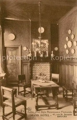 AK / Ansichtskarte Bruges_Flandre Grand Hotel Salon prive Style Renaissance Flamande Bruges_Flandre