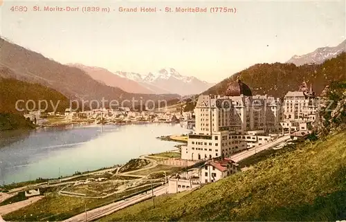 AK / Ansichtskarte St_Moritz_Dorf_GR Grand Hotel Sankt Moritz Bad St_Moritz_Dorf_GR