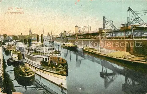 AK / Ansichtskarte Koeln_Rhein Hafenpartie Koeln_Rhein