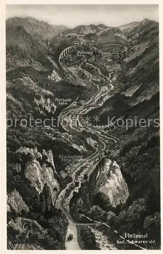 AK / Ansichtskarte Hoellental_Schwarzwald Panoramakarte Hoellental_Schwarzwald
