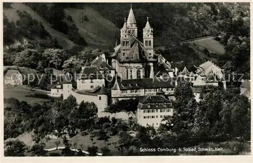 AK / Ansichtskarte Schwaebisch_Hall Fliegeraufnahme Schloss Comburg bei Solbad Schwaebisch Hall
