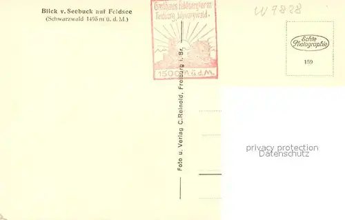 AK / Ansichtskarte Seebuck Feldsee Seebuck