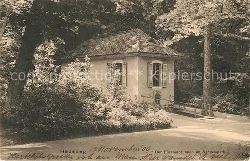 AK / Ansichtskarte Heidelberg_Neckar Fuerstenbrunnen im Schlosspark Heidelberg Neckar