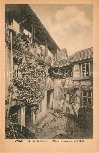 AK / Ansichtskarte Bad_Wimpfen Holzverander von 1589 Bad_Wimpfen