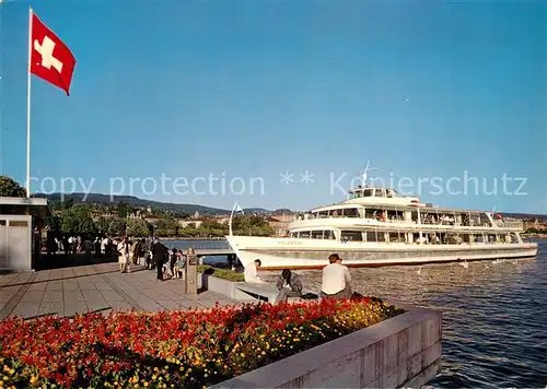 AK / Ansichtskarte Motorschiffe Zuerich Schiffstation Buerkliplatz Motorschiffe