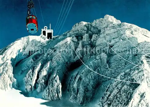 AK / Ansichtskarte Seilbahn Saentis Bergstation Fernsehsender  Seilbahn