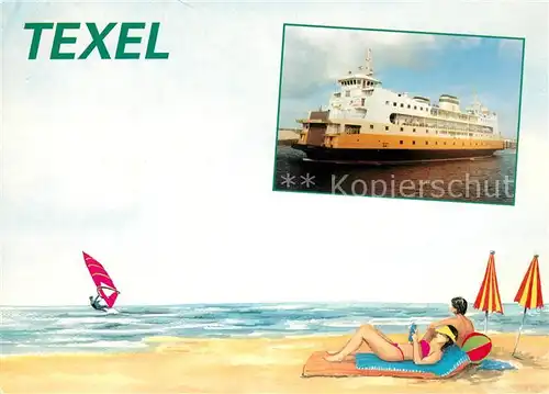 AK / Ansichtskarte Schiffe_Ships_Navires Texel Strand Windsurfen  Schiffe_Ships_Navires