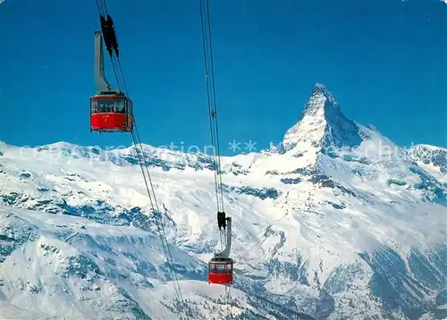 AK / Ansichtskarte Seilbahn Rothorn Zermatt Matterhorn Mont Cervin Seilbahn