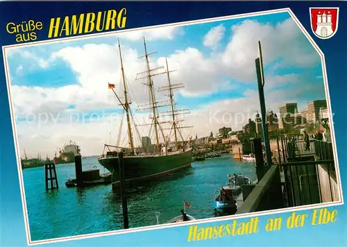 AK / Ansichtskarte Segelschiffe Rickmer Rickmers Hamburg Hafen  Segelschiffe