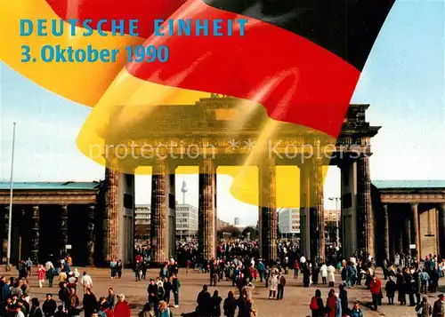 AK / Ansichtskarte Brandenburgertor Berlin Deutsche Einheit 3. Oktober 1990 Brandenburgertor