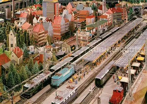 AK / Ansichtskarte Modellbau Eisenbahn Maerklin HO Anlage M. Frickenschmidt  Modellbau Eisenbahn