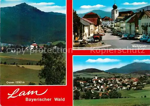 AK / Ansichtskarte Lam_Oberpfalz Osser Marktplatz Panorama Lam_Oberpfalz