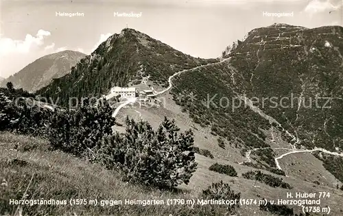 AK / Ansichtskarte Kochel_See Herzogstandhaus Heimgarten Martinskopf Kochel_See