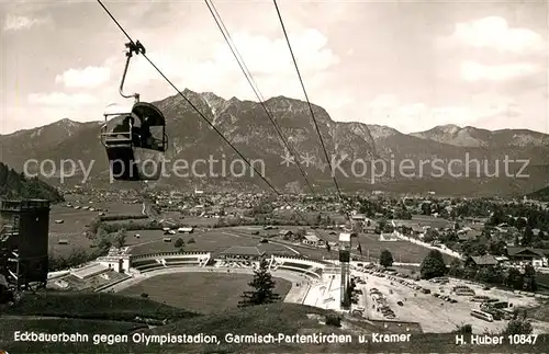 AK / Ansichtskarte Garmisch Partenkirchen Eckbauerbahn Olympiastadion Kramer Garmisch Partenkirchen