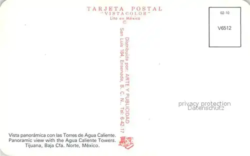 AK / Ansichtskarte Tijuana Torres Agua Caliente  Tijuana