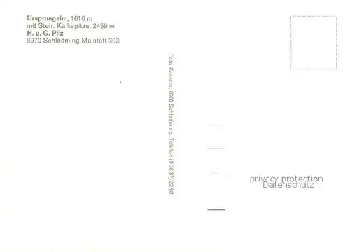 AK / Ansichtskarte Schladming_Obersteiermark Ursprungalm Steir. Kalkspitze  Schladming_Obersteiermark