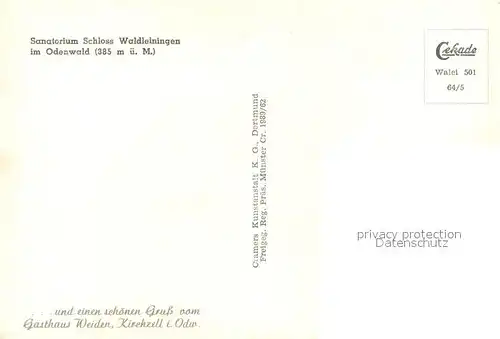 AK / Ansichtskarte Waldleiningen_Pfalz Sanatorium Schloss Waldleiningen Waldleiningen_Pfalz