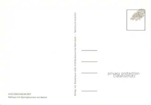 AK / Ansichtskarte Griesheim_Hessen Rathaus mit Springbrunnen Griesheim Hessen