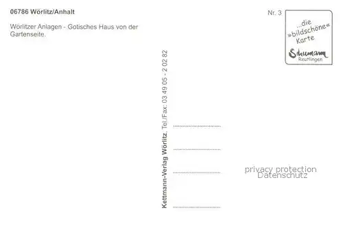 AK / Ansichtskarte Woerlitz Gotisches Haus Gartenseite Woerlitz