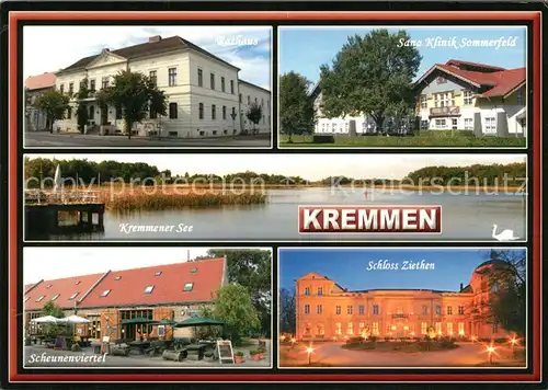 AK / Ansichtskarte Kremmen Rathaus Sanatorium Klinik Sommerfeld Kremmener See Scheunenviertel Schloss Ziethen Kremmen